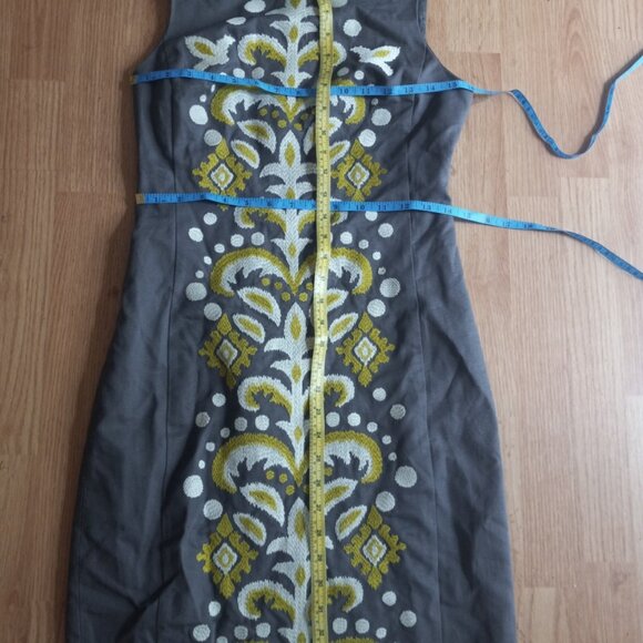 Tabitha Gray Grey Print Dress Size 2 - Picture 2 of 5